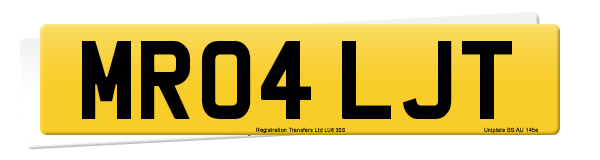 Registration number MR04 LJT